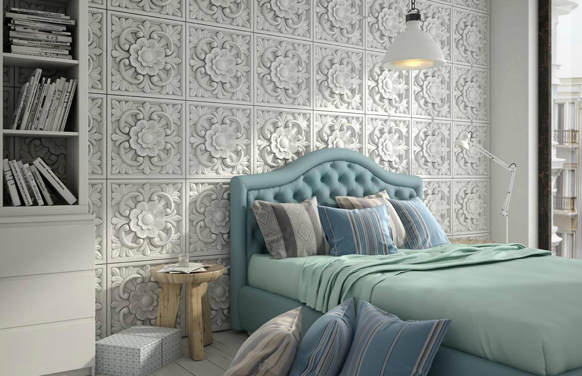 Decorate with faux floral stonework